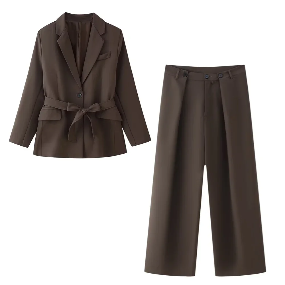 LIBIELIY Women's Waist Belt Straight Tube Long Sleeved Suit Jacket Casual Pants Set Spring And Summer New Women's Clothing
LIBIELIY Women's Waist Belt Straight Tube Long Sleeved Suit Jacket Casual Pants Set Spring And Summer New Women's Clothing