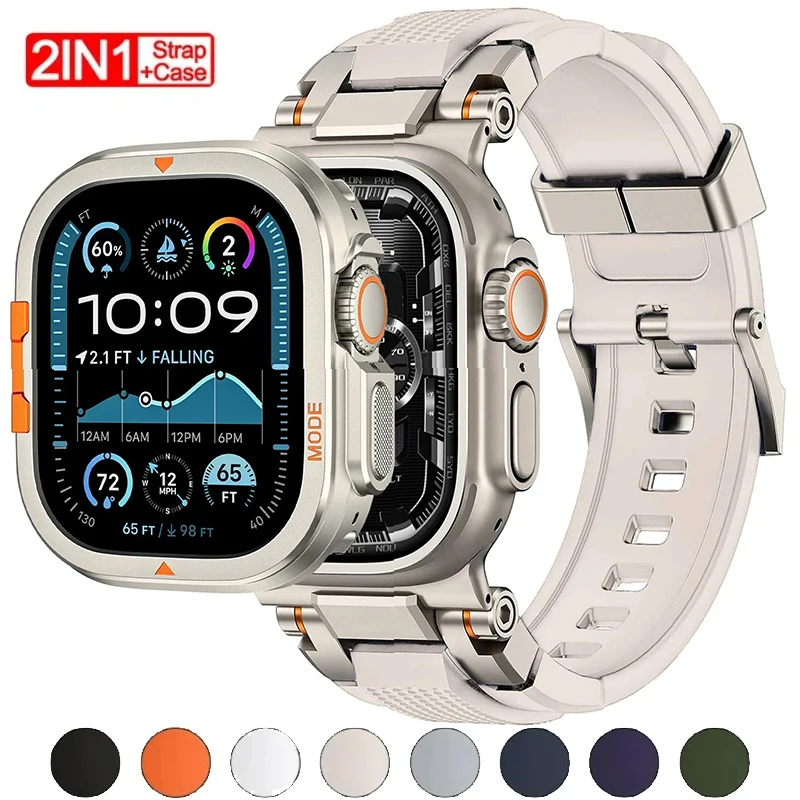 Silicone Strap+Metal Case for Apple Watch Ultra 3 2 49mm 46mm Alloy Bumper Frame Sport TPU Band for Iwatch Series 11 10 Bracelet
Silicone Strap+Metal Case for Apple Watch Ultra 3 2 49mm 46mm Alloy Bumper Frame Sport TPU Band for Iwatch Series 11 10 Bracelet