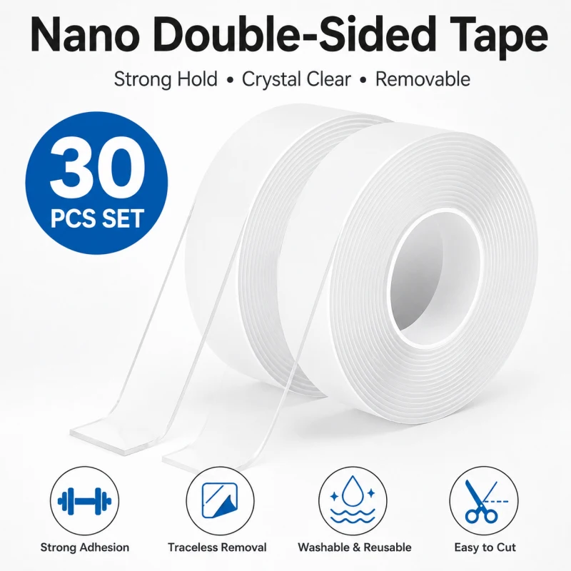 30pcs Heavy Duty Nano Tape Double Sided | Strong ClearAdhesive Mounting Tape | Easy Fix for Wall, PhoneHolder & Kitchen Storage
30pcs Heavy Duty Nano Tape Double Sided | Strong ClearAdhesive Mounting Tape | Easy Fix for Wall, PhoneHolder & Kitchen Storage