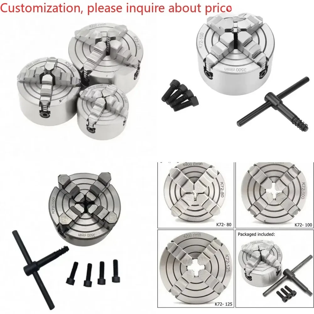Wholesale K72-100 Precision Chuck Lathe Chuck 4 Jaw Independent Chuck K72-80 Series 80MM 100MM 125MM 160MM 200MM 250MM
Wholesale K72-100 Precision Chuck Lathe Chuck 4 Jaw Independent Chuck K72-80 Series 80MM 100MM 125MM 160MM 200MM 250MM