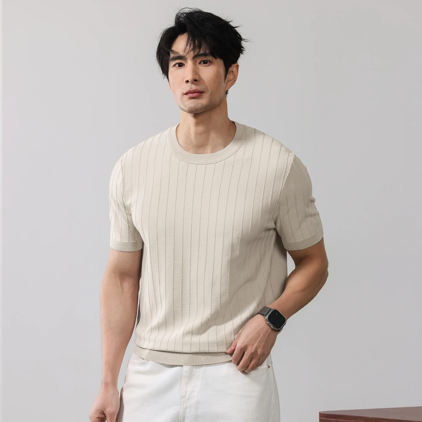 Knitted Stripe Tshirt Men Summer Business Casual Fashion Vintage Short Sleeve T Shirt Male Commuter Sweater T-shirt Tees Tops
Knitted Stripe Tshirt Men Summer Business Casual Fashion Vintage Short Sleeve T Shirt Male Commuter Sweater T-shirt Tees Tops