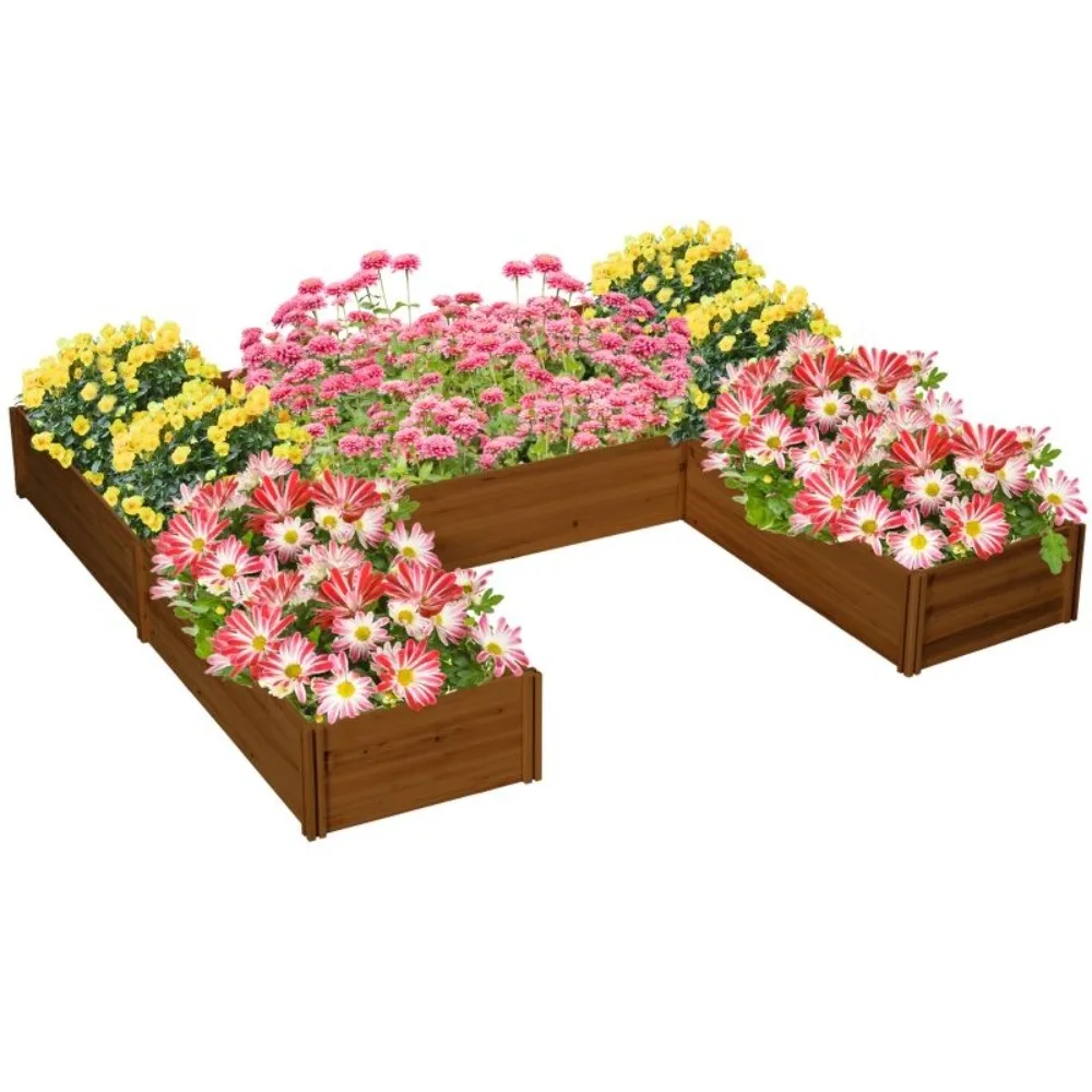 Raised Garden Bed, for Outdoor Plants Vegetables Flowers Herbs,The dovetail design of panels,Set of 5 Large Wooden Box Planters
Raised Garden Bed, for Outdoor Plants Vegetables Flowers Herbs,The dovetail design of panels,Set of 5 Large Wooden Box Planters