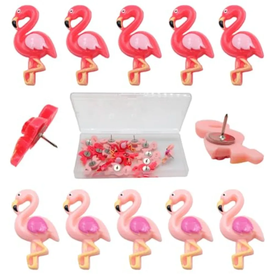 30 Pcs Flamingo Push Pins, Resin Flamingo Thumb Tacks, Cute Animal Pushpins for Bulletin Board, Office, Classroom and DIY Craft
30 Pcs Flamingo Push Pins, Resin Flamingo Thumb Tacks, Cute Animal Pushpins for Bulletin Board, Office, Classroom and DIY Craft