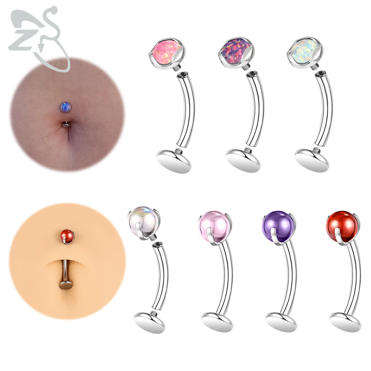 ZS 1 Piece F136 G23 Titanium Steel Belly Button Ring 14G Flat Back Navel Lip Labret Piercing Round Pink Opal Body Jewelry 6-14MM
ZS 1 Piece F136 G23 Titanium Steel Belly Button Ring 14G Flat Back Navel Lip Labret Piercing Round Pink Opal Body Jewelry 6-14MM