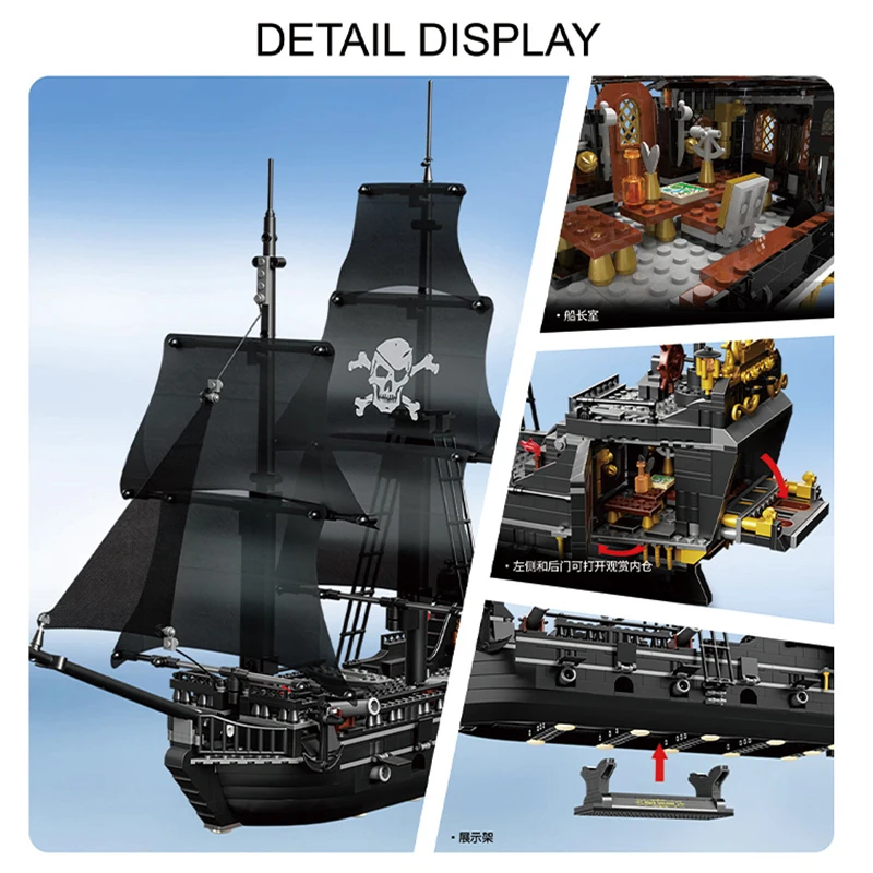 1424PCS Creative Black Sorcerer Pirate Ship Building Blocks with 5 Figures Assemble Bricks Boat Toys Gift For Adults
1424PCS Creative Black Sorcerer Pirate Ship Building Blocks with 5 Figures Assemble Bricks Boat Toys Gift For Adults