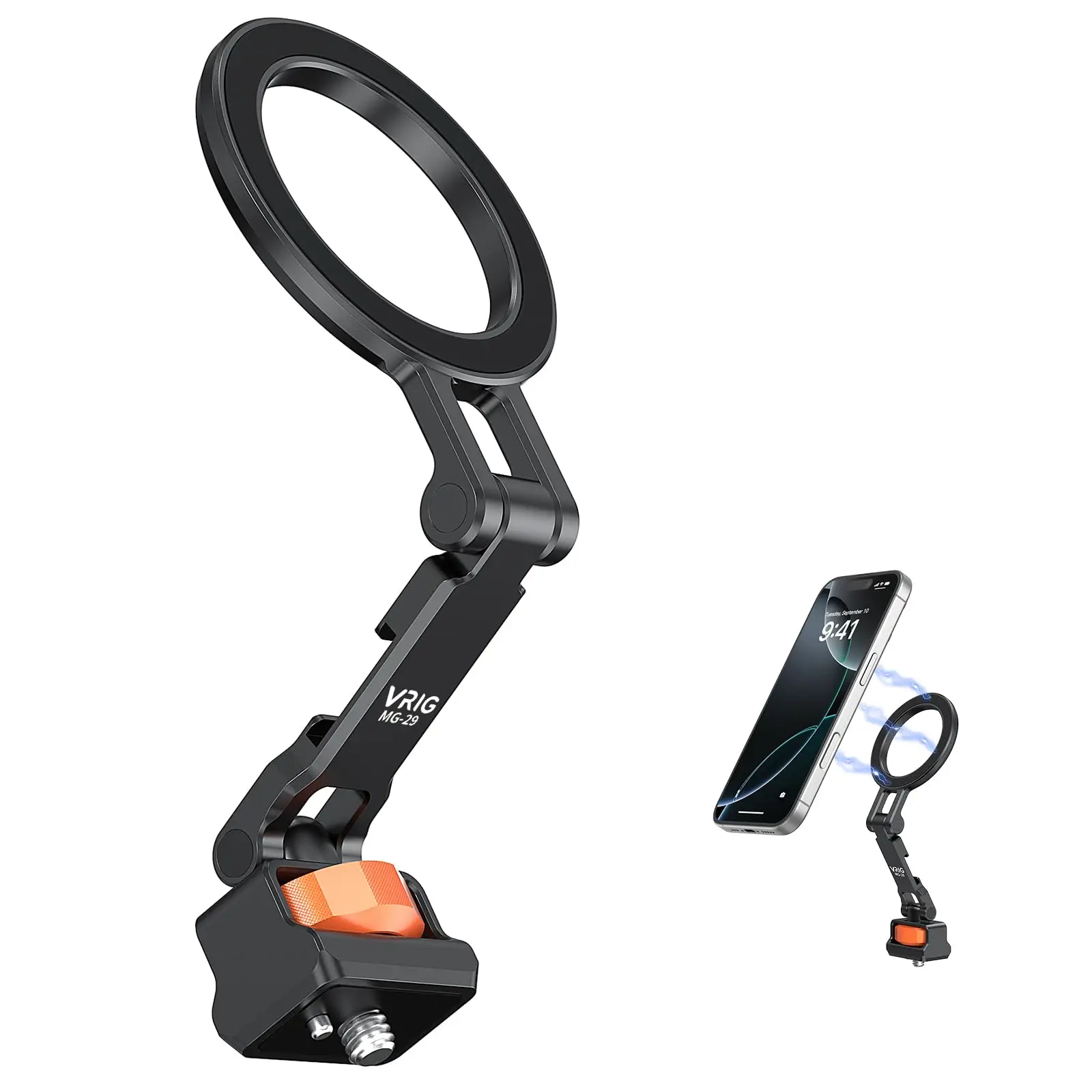 VRIG Aluminum Alloy Magnetic Tripod Mount Adapter Phone Holder for Magsafe iPhone 17 16 with Cold Shoe Mount Tripod Mount
VRIG Aluminum Alloy Magnetic Tripod Mount Adapter Phone Holder for Magsafe iPhone 17 16 with Cold Shoe Mount Tripod Mount