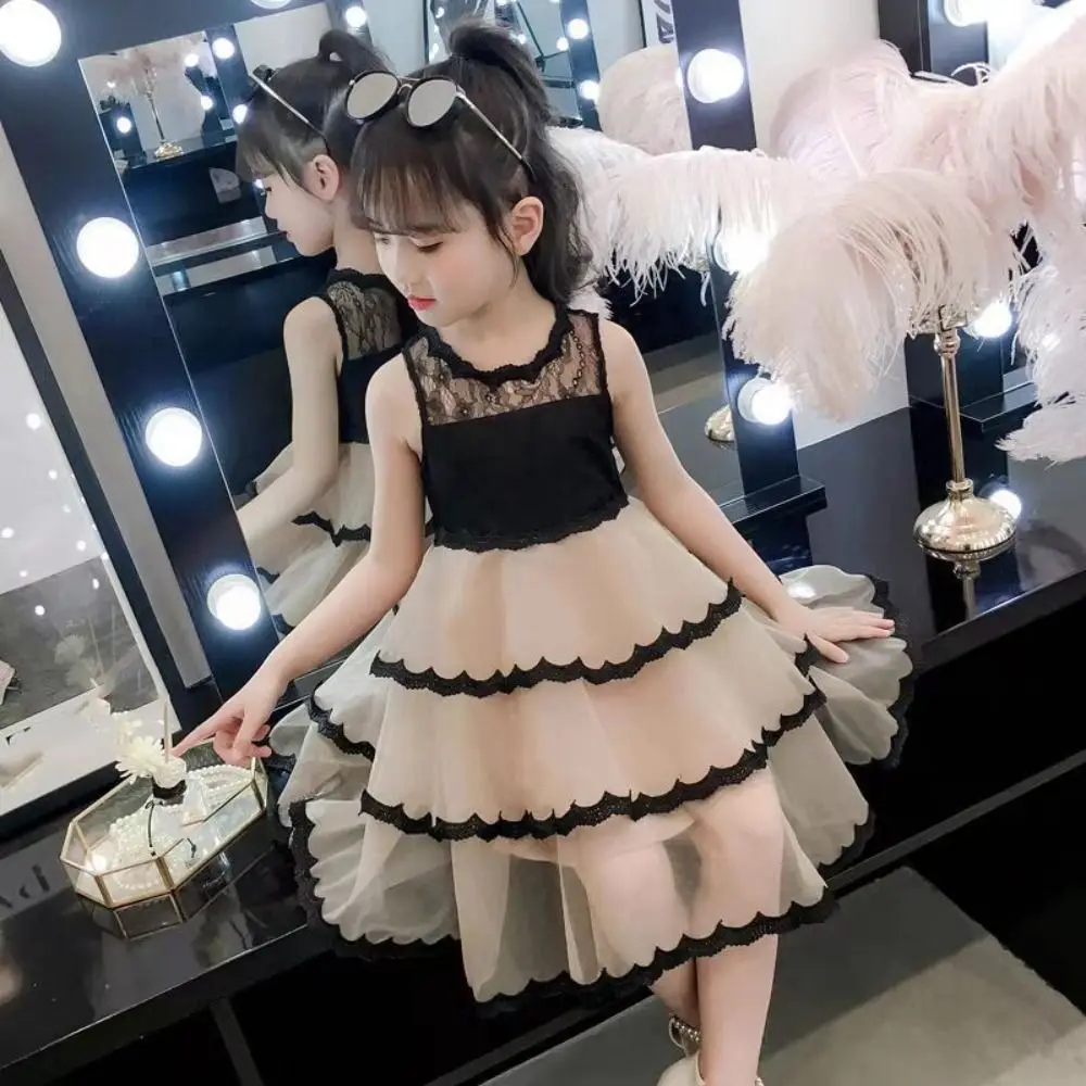 Elegant Sleeveless Girls Princess Dress Loose Teens Summer Lace Dress Party Sweet Children Mesh Dress Students
Elegant Sleeveless Girls Princess Dress Loose Teens Summer Lace Dress Party Sweet Children Mesh Dress Students