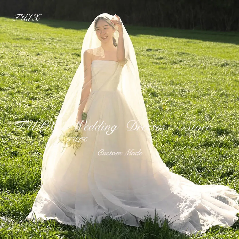 TULX Elegant Ivory A line Wedding Dress Korea Outdoor Photo Shoot Strapless Sleeveless Bridal Gown Floor Length 웨딩드레스 Customized
TULX Elegant Ivory A line Wedding Dress Korea Outdoor Photo Shoot Strapless Sleeveless Bridal Gown Floor Length 웨딩드레스 Customized
