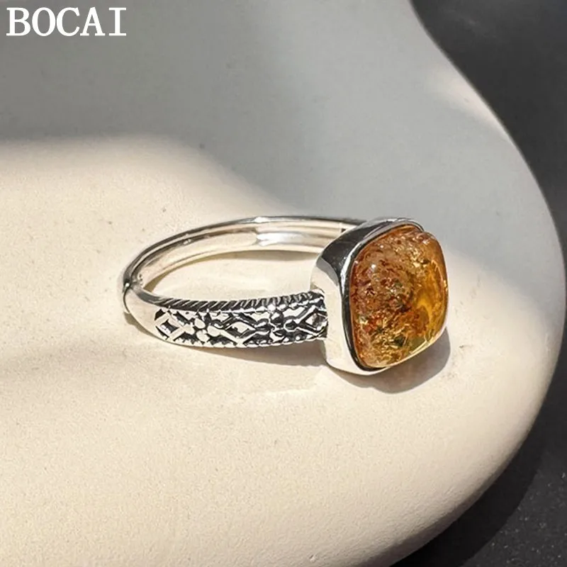 BOCAI New S925 Silver Jewelry Retro Fashion Yellow Blancpain Square Candy Engagement Ring Women's Choice Gift
BOCAI New S925 Silver Jewelry Retro Fashion Yellow Blancpain Square Candy Engagement Ring Women's Choice Gift