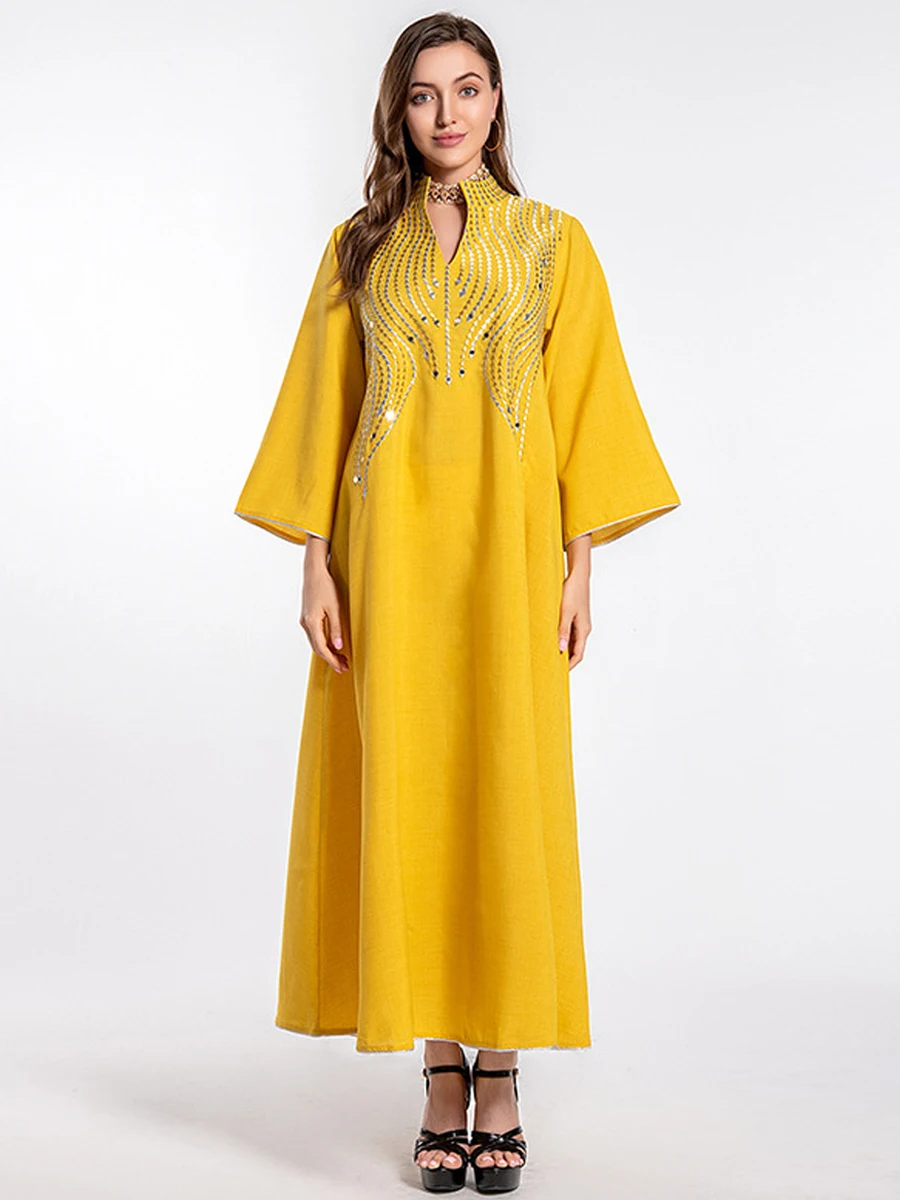 Long Arabic Dress Imitation Linen Saudi Dubai Women Jalabiya Party Wear Evening Ball Gown Moroccan Kaftan Muslim Ramadan Abaya
Long Arabic Dress Imitation Linen Saudi Dubai Women Jalabiya Party Wear Evening Ball Gown Moroccan Kaftan Muslim Ramadan Abaya