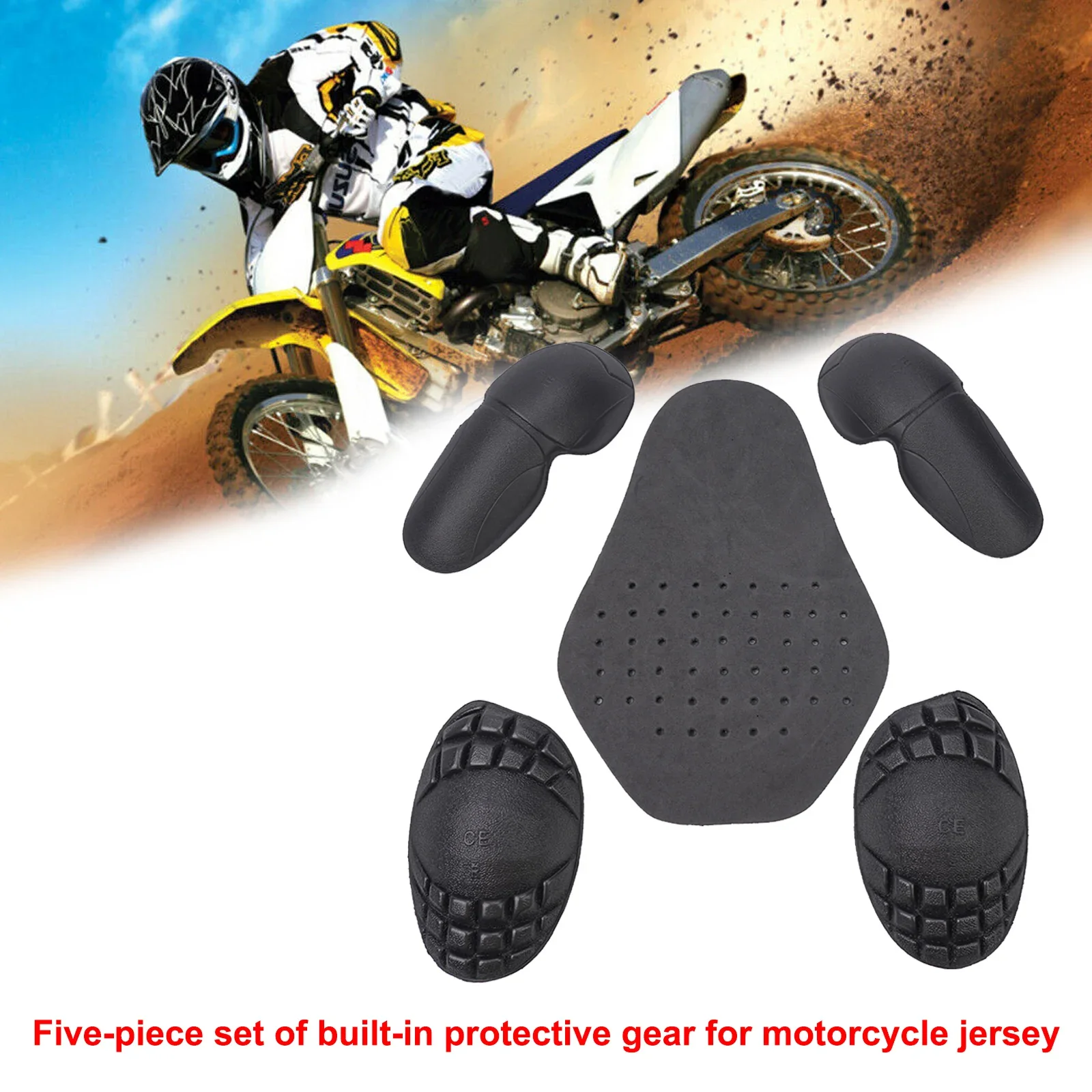 5PCS Motorcycle Bike Riding Jacket Riding Clothes EVA Heat-pressed Shoulder Pads Back Elbow Shoulder Armour Insert Protector