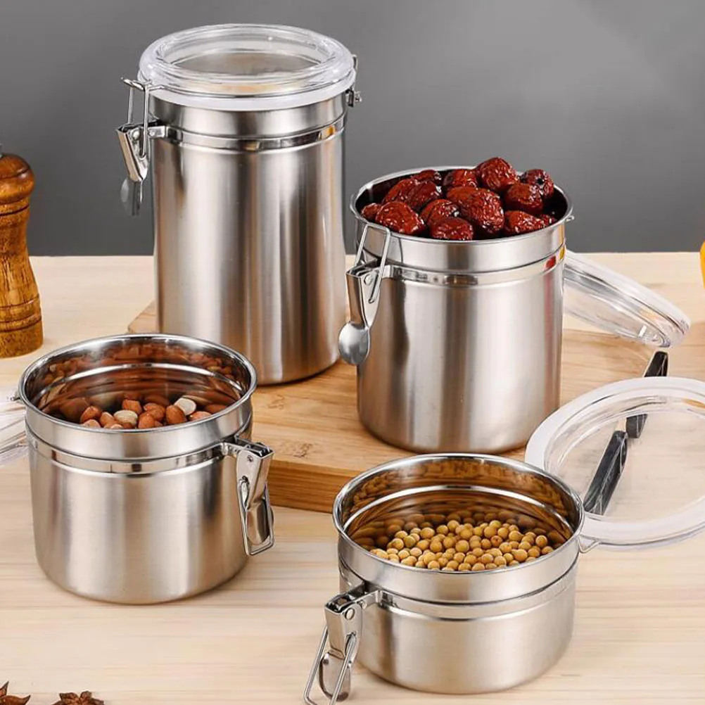 4pcs Stainless Steel Airtight Jars Food Storage Containers for Tea Coffee Beans Kitchen Cereal Dry Fruit Candy Seal Jar Case
4pcs Stainless Steel Airtight Jars Food Storage Containers for Tea Coffee Beans Kitchen Cereal Dry Fruit Candy Seal Jar Case