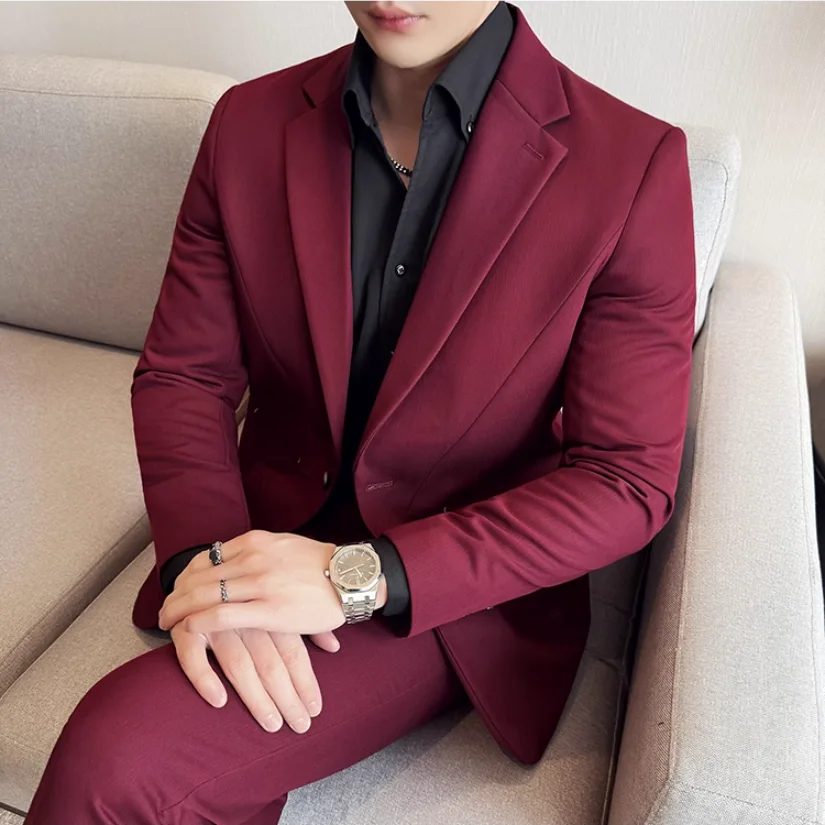 (Jacket+Pant) New Men Pure Color Business Social Wedding Party Suit Fashion Male Banquet Party Slim Fit Dress Blazer and Trouser
(Jacket+Pant) New Men Pure Color Business Social Wedding Party Suit Fashion Male Banquet Party Slim Fit Dress Blazer and Trouser