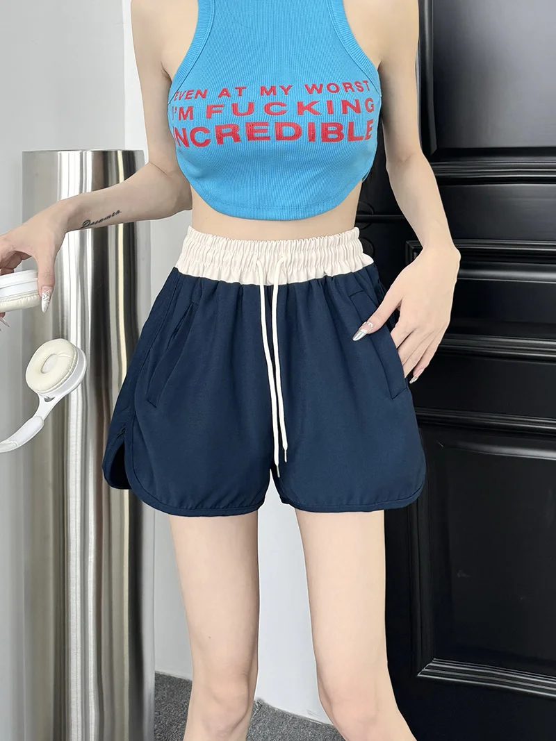 American Style Sporty High Waist Wide Leg Short Pants Summer New Loose Fit Casual Color Block Hot Pants Commute Style
American Style Sporty High Waist Wide Leg Short Pants Summer New Loose Fit Casual Color Block Hot Pants Commute Style