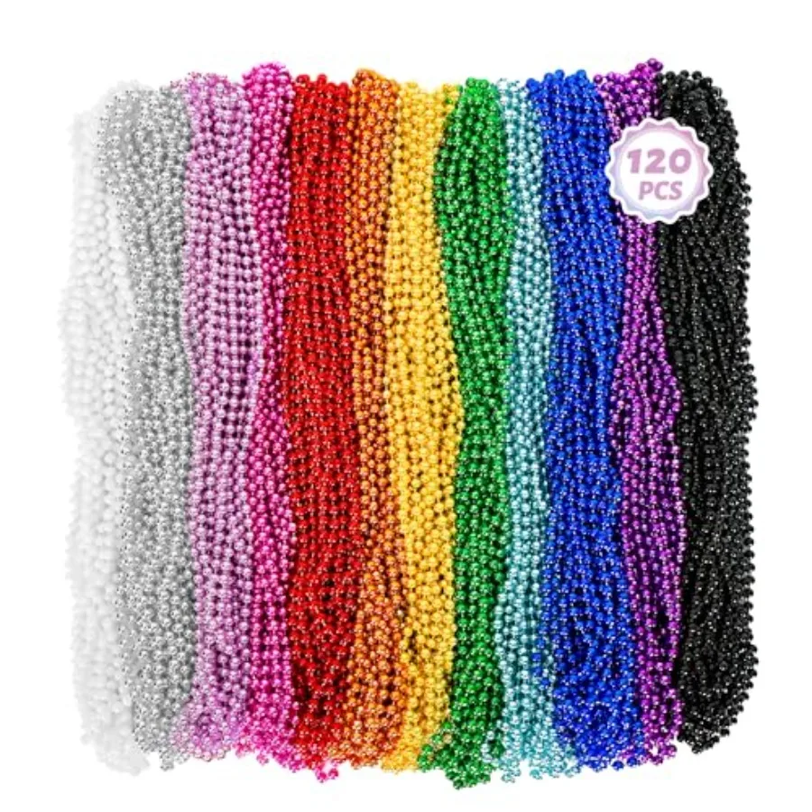 Bead Necklace, 120PCS Mardi Gras Beads, 33" Colorful Mardi Gras Beads Necklaces, Women Men Party Costume Accessories Parade Thr
Bead Necklace, 120PCS Mardi Gras Beads, 33" Colorful Mardi Gras Beads Necklaces, Women Men Party Costume Accessories Parade Thr