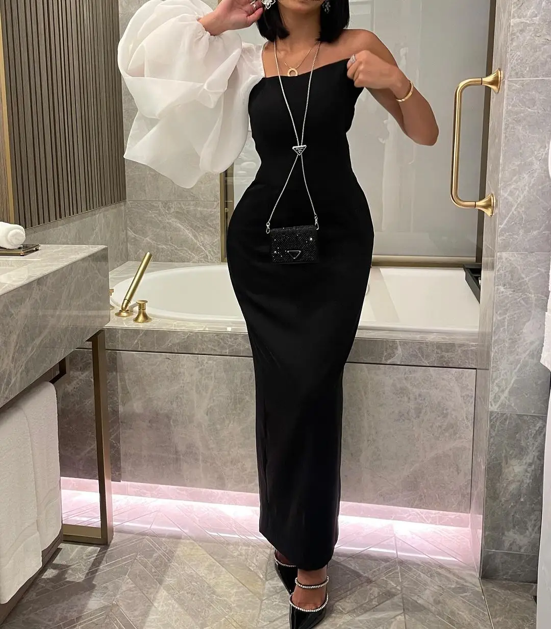 Customized Elegant One Shoulder Prom Dresses Long Sleeve Ankle Length Party Dresses Formal Occasion Evening Dresses
Customized Elegant One Shoulder Prom Dresses Long Sleeve Ankle Length Party Dresses Formal Occasion Evening Dresses