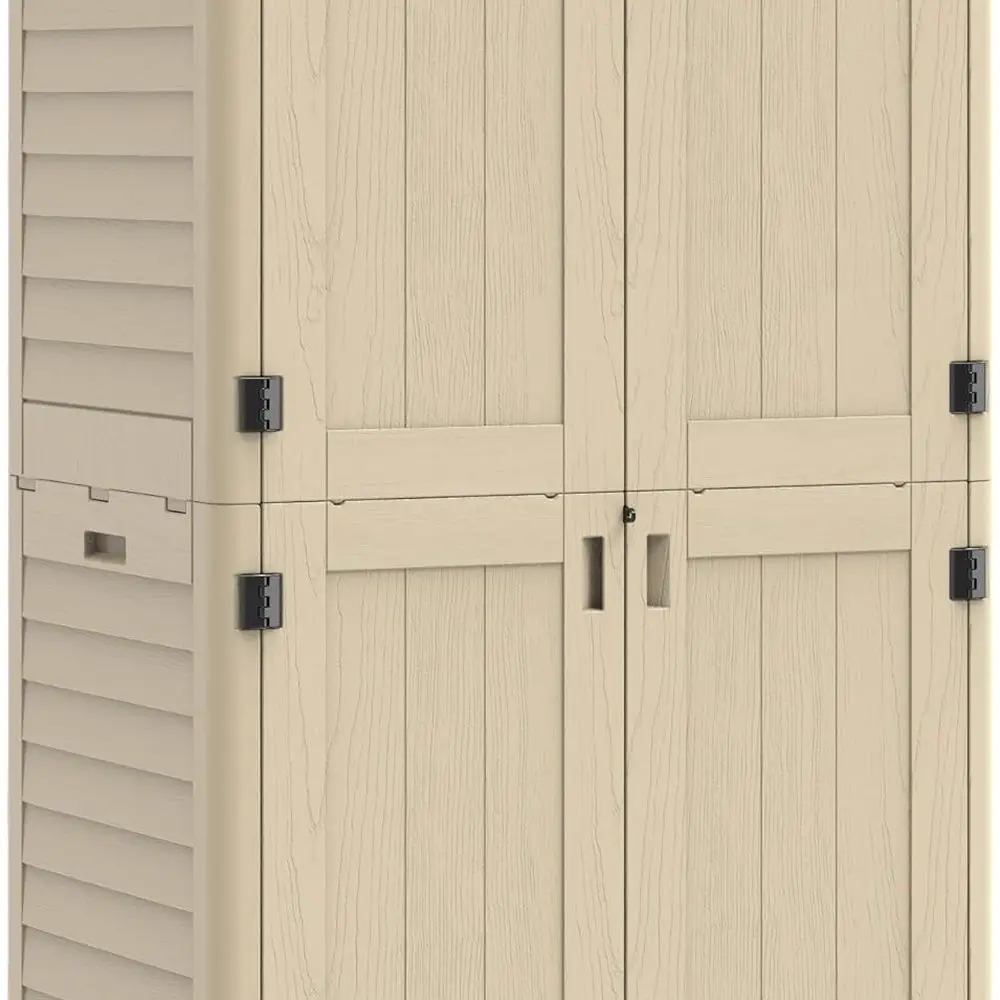 Вертикальный навес для хранения вещей цвета хаки, 60-кубический шкаф из смолы с запираемым водонепроницаемым полом, прочный всепогодный навес для па
Вертикальный навес для хранения вещей цвета хаки, 60-кубический шкаф из смолы с запираемым водонепроницаемым полом, прочный всепогодный навес для па