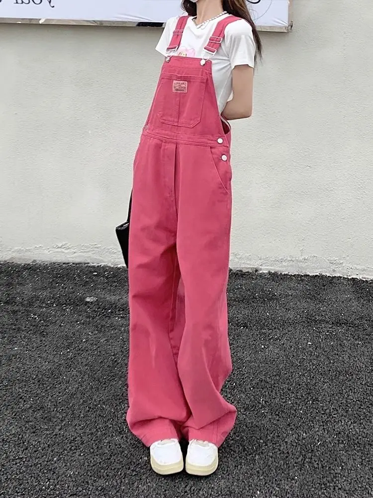 Pink Denim Jumpsuits Women New Preppy High Street Loose Rompers Straight Pants Wide Leg Jumpsuit Jeans Design Bodysuit Outfits
Pink Denim Jumpsuits Women New Preppy High Street Loose Rompers Straight Pants Wide Leg Jumpsuit Jeans Design Bodysuit Outfits