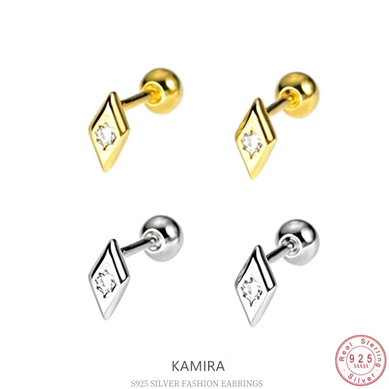 KAMIRA 925 Sterling Silver Rhombus Zircon Stud Earrings for Women Zircon Piercing Minimalist Geometric Bar Ear Jewelry
KAMIRA 925 Sterling Silver Rhombus Zircon Stud Earrings for Women Zircon Piercing Minimalist Geometric Bar Ear Jewelry