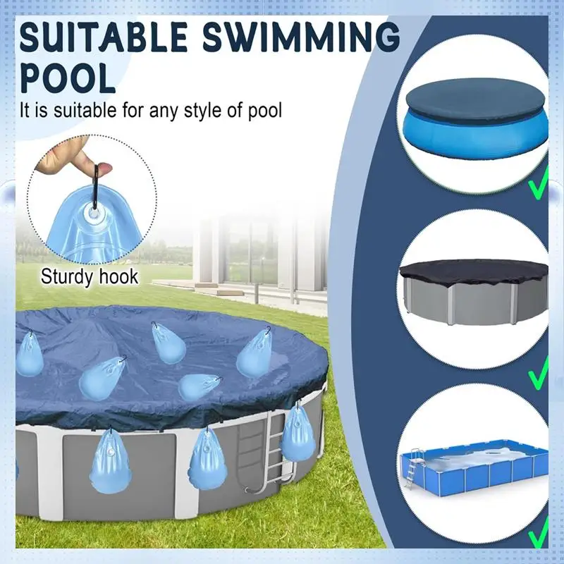 AD-16Packs Round Pool Cover Weights With Hooks, PVC Leakproof Above Ground Pool Cover Weights For Winter Pool Cover
AD-16Packs Round Pool Cover Weights With Hooks, PVC Leakproof Above Ground Pool Cover Weights For Winter Pool Cover