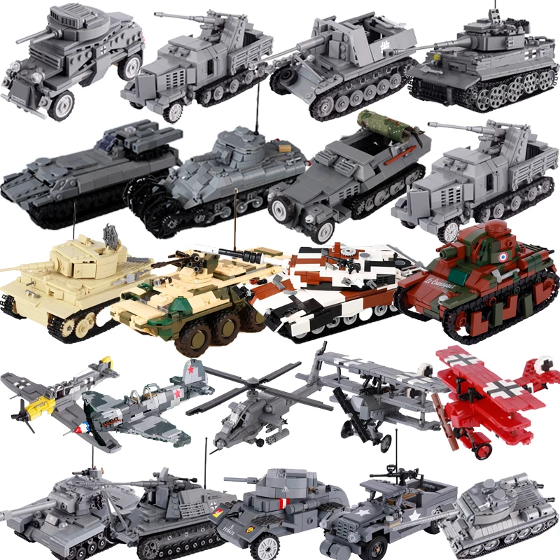 WWII Building Blocks Military Modules Warplane Armored Vehicle North African Tank Set Model Piece Assembling Toy Mini Brick H053
WWII Building Blocks Military Modules Warplane Armored Vehicle North African Tank Set Model Piece Assembling Toy Mini Brick H053