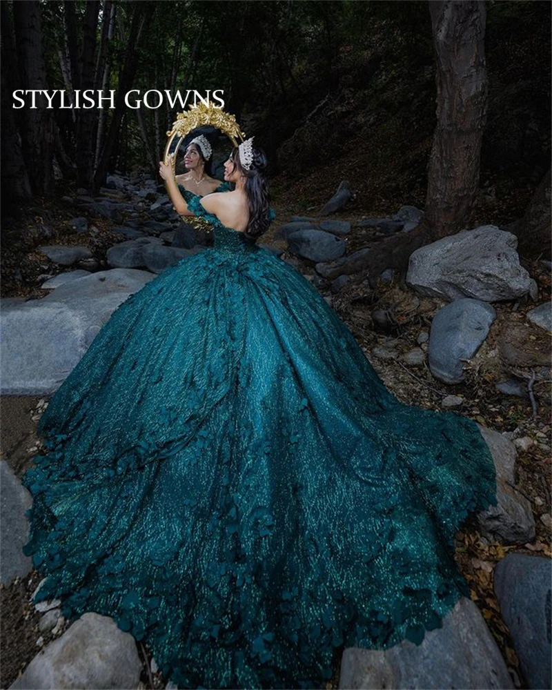 Princess Dark Green Ball Gown Quinceanera Dresses Beaded Celebrity Party Gowns 3D Flowers Graduation Vestido De 15 Anos Robe De
Princess Dark Green Ball Gown Quinceanera Dresses Beaded Celebrity Party Gowns 3D Flowers Graduation Vestido De 15 Anos Robe De