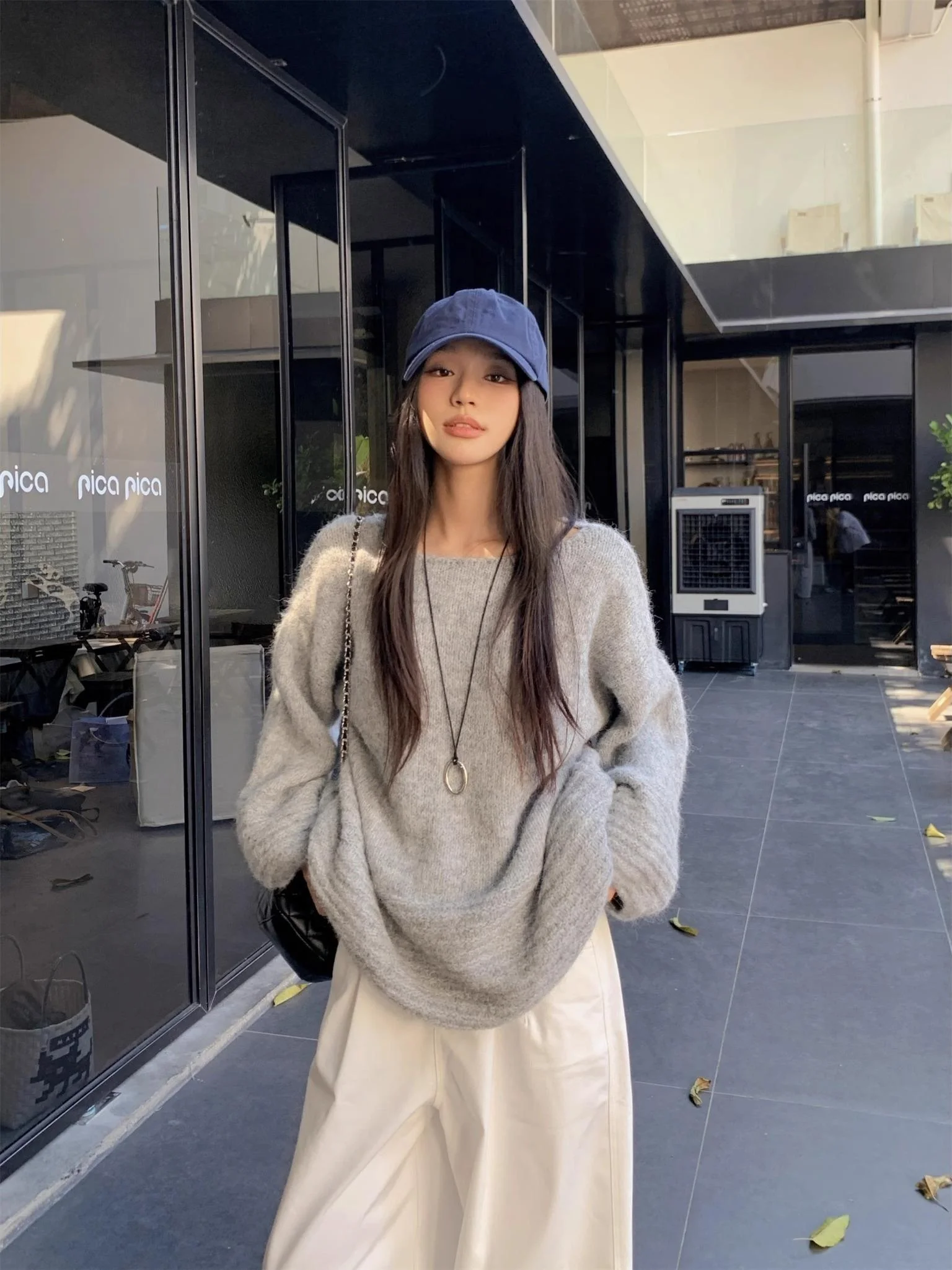 Ay oulder-baring Long Sve Pullover Трикотаж Свободный крой Lazy Sle Осень-зима Женский модный мягкий универсальный топ
Ay oulder-baring Long Sve Pullover Трикотаж Свободный крой Lazy Sle Осень-зима Женский модный мягкий универсальный топ