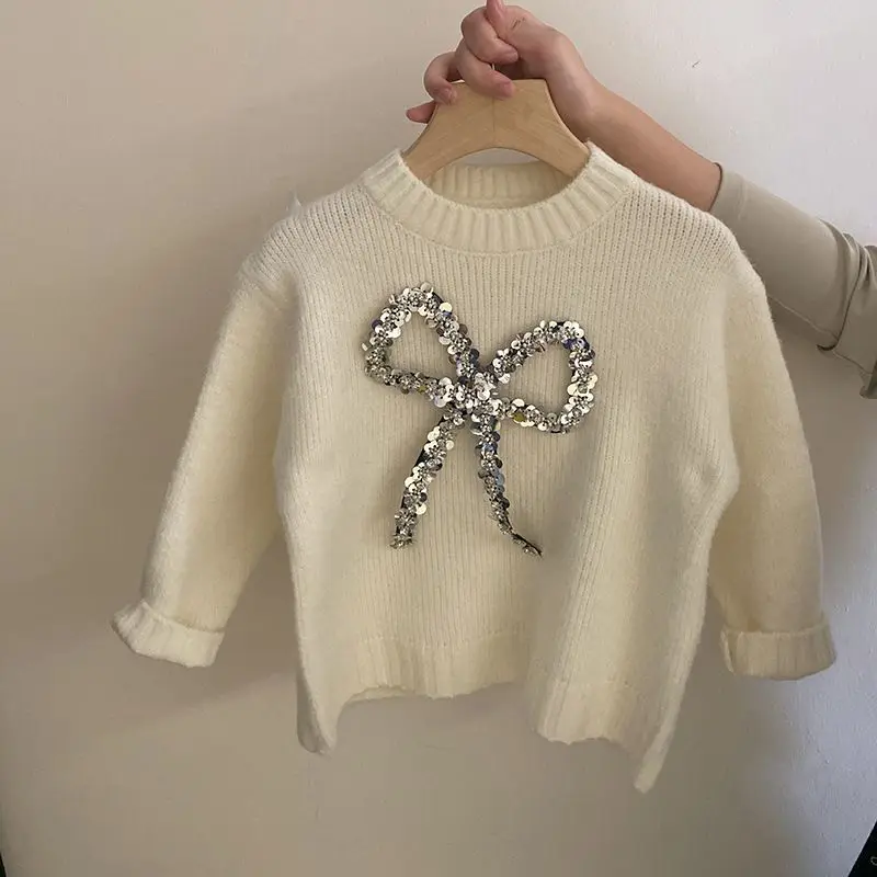 Girls Suit 2024 Winter New Childrens Wear Korean Style Baby Girls Bow Sequin Sweater Full Inca Velvet Pants Two-piece Set
Girls Suit 2024 Winter New Childrens Wear Korean Style Baby Girls Bow Sequin Sweater Full Inca Velvet Pants Two-piece Set