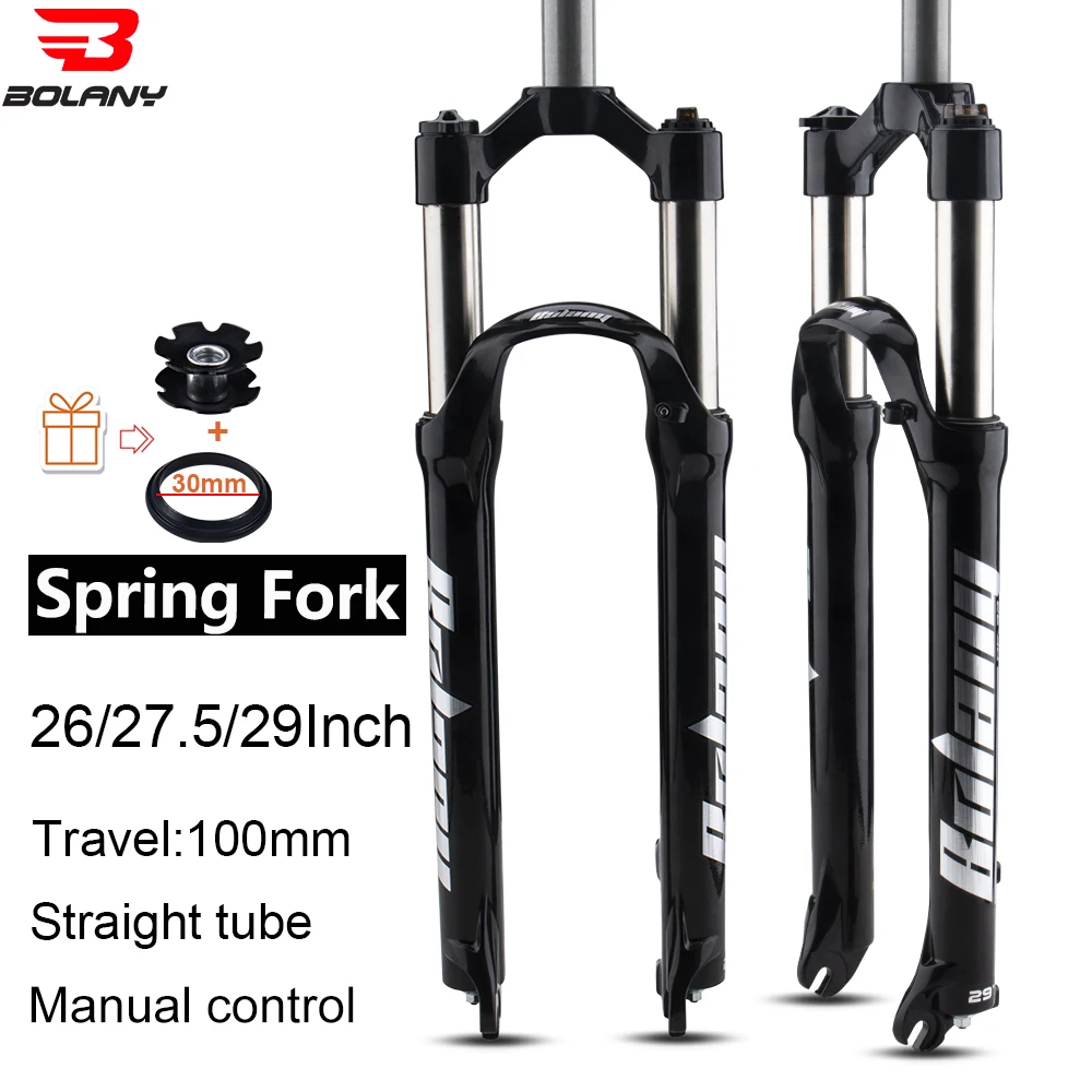 BOLANY MTB Bike Spring Fork Mountain Bike Supension 26/27.5/29Inch Straight Disc Brake Mechanical Fork Bicycle Parts
BOLANY MTB Bike Spring Fork Mountain Bike Supension 26/27.5/29Inch Straight Disc Brake Mechanical Fork Bicycle Parts