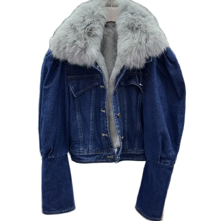 Genuine Fur Coat for Women 2023 Autumn Winter New Stylish Fox Fur Collar Denim Coat Women Warm Loose Short Jacket Y4394
Genuine Fur Coat for Women 2023 Autumn Winter New Stylish Fox Fur Collar Denim Coat Women Warm Loose Short Jacket Y4394
