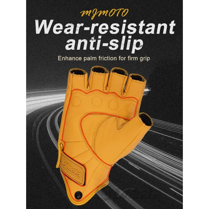 MJMOTO Vintage Half Finger Motorcycle Gloves for Men & Women Touchscreen Hard Shell Protection Breathable Anti-Slip for Offroad
MJMOTO Vintage Half Finger Motorcycle Gloves for Men & Women Touchscreen Hard Shell Protection Breathable Anti-Slip for Offroad