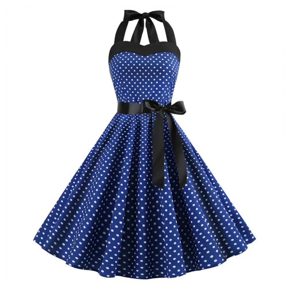 1950s Rockabilly Dress Vintage Pin-up Dress Retro Halter Neck Midi Dress with Lace Up Detail A-line Silhouette for Women Vintage
1950s Rockabilly Dress Vintage Pin-up Dress Retro Halter Neck Midi Dress with Lace Up Detail A-line Silhouette for Women Vintage