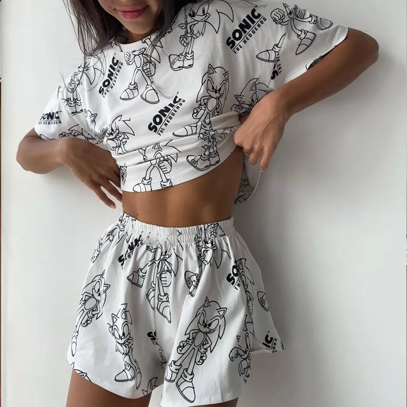 2025 summer casual pajamas set for women cartoon printed home clothes two-piece set for outside wear
2025 summer casual pajamas set for women cartoon printed home clothes two-piece set for outside wear
