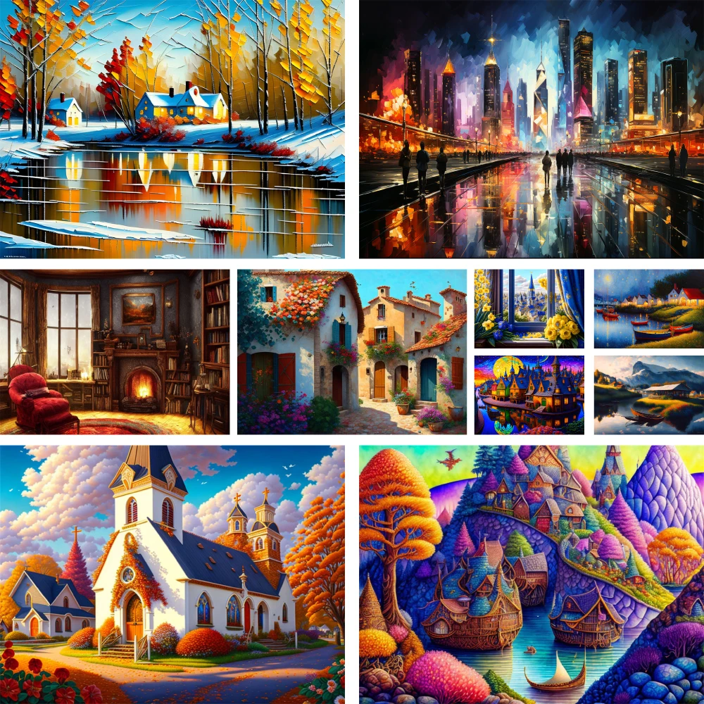 Landscape Cartoon House Printed Cross Stitch DIY Embroidery Complete Kit Hobby Knitting Handmade Painting Design For Adults Gift
Landscape Cartoon House Printed Cross Stitch DIY Embroidery Complete Kit Hobby Knitting Handmade Painting Design For Adults Gift