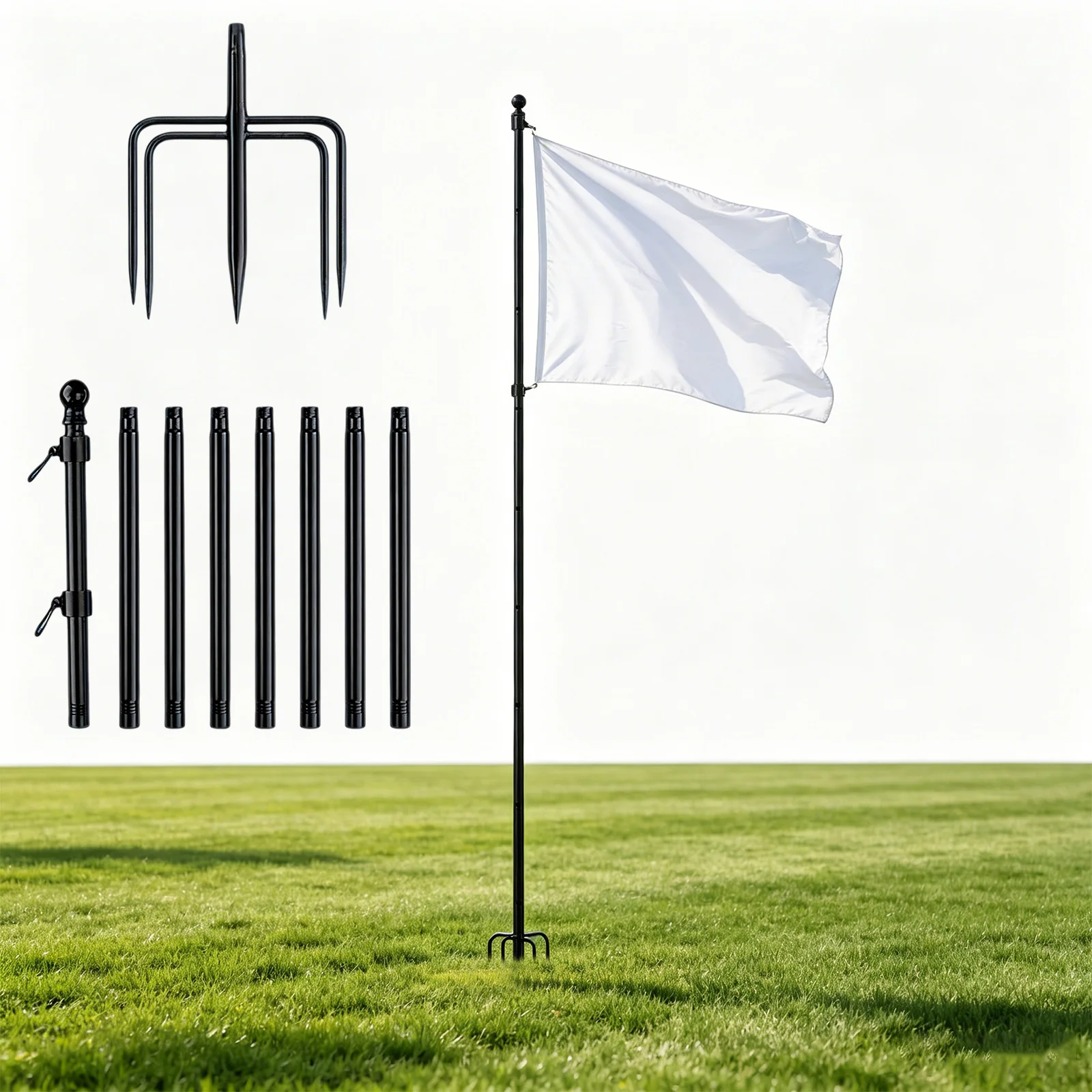 10FT Thick Tube Halyard Flagpole Hardware Easy To Install Heavy Duty Steel Flag Pole for Residential Or Commercial Gardens Use
10FT Thick Tube Halyard Flagpole Hardware Easy To Install Heavy Duty Steel Flag Pole for Residential Or Commercial Gardens Use
