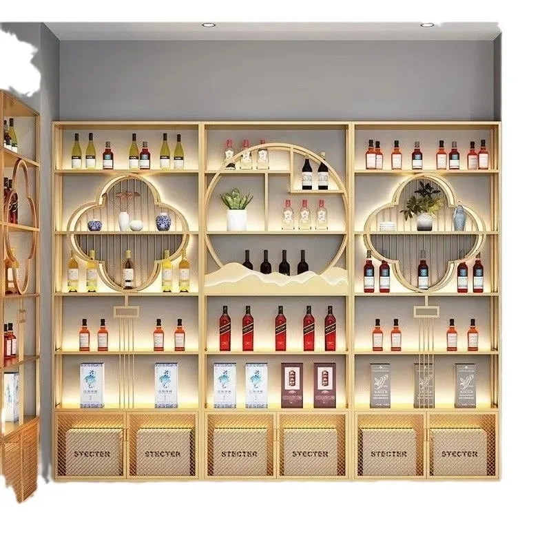 New Chinese winery wine cabinet Baijiu wine with lamp display cabinet
New Chinese winery wine cabinet Baijiu wine with lamp display cabinet