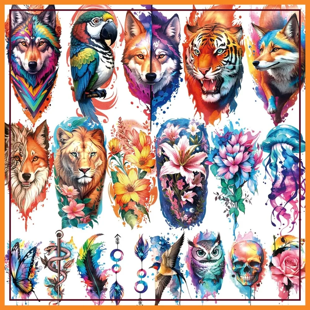 77 Sheets Temporary Tattoos: 17 Half Arm Flower Lion Tiger Cat Owl Parrot, 60 Tiny Waterproof Realistic for Women Girls
77 Sheets Temporary Tattoos: 17 Half Arm Flower Lion Tiger Cat Owl Parrot, 60 Tiny Waterproof Realistic for Women Girls