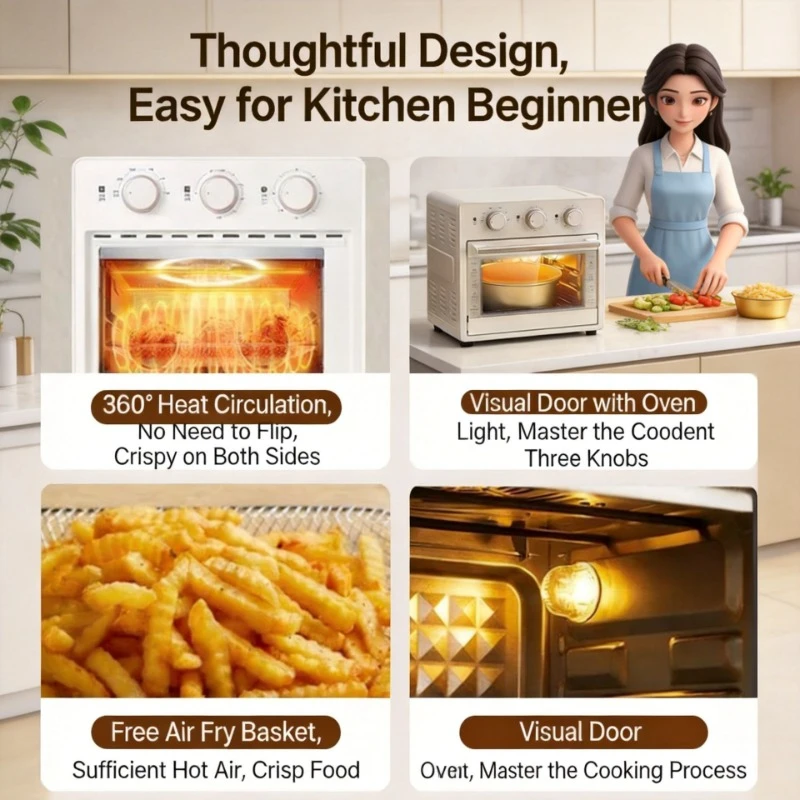 15L Large Capacity Air Fryer Household Electric Oven Multifunctional All In One Baking Machine New Arrival
15L Large Capacity Air Fryer Household Electric Oven Multifunctional All In One Baking Machine New Arrival