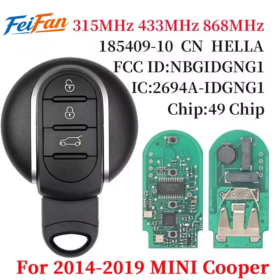FeiFan 315/433/868MHz ID49 Chip Smart Car Key For 2014-2018 MINI Cooper Clubman F-series F54 F55 F56 F57 Keyless Go NBGIDGNG1
FeiFan 315/433/868MHz ID49 Chip Smart Car Key For 2014-2018 MINI Cooper Clubman F-series F54 F55 F56 F57 Keyless Go NBGIDGNG1