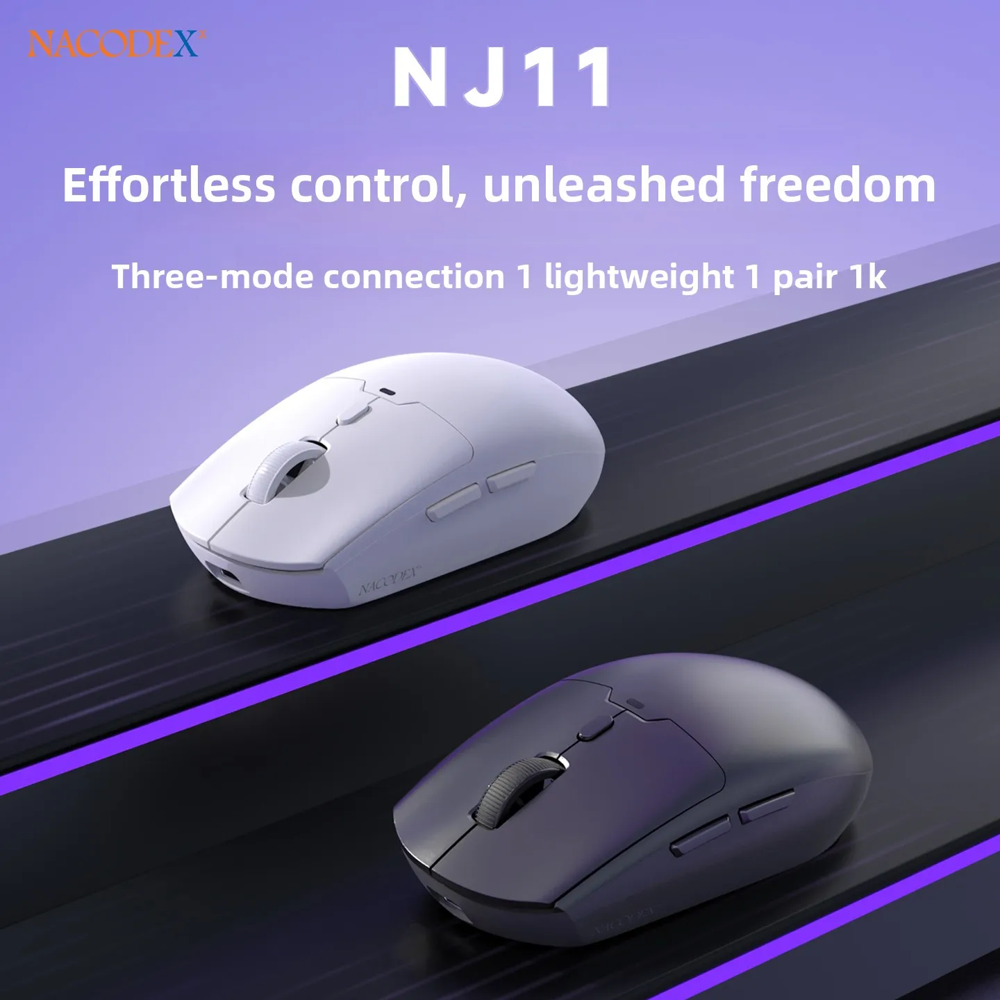 Ajazz Nacodex NJ11 Wireless Mouse Tri-Mode 69g Ultra Lightweight Design Ergonomic Double 1k E-sports Gaming Mouse
Ajazz Nacodex NJ11 Wireless Mouse Tri-Mode 69g Ultra Lightweight Design Ergonomic Double 1k E-sports Gaming Mouse