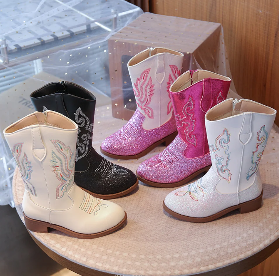 Girls embroidery Boots Toddler Mid Calf Glitter Western Cowboy Boot 2025Autumn Princess Girls Botas Size 27-36Kids Leath Shoes
Girls embroidery Boots Toddler Mid Calf Glitter Western Cowboy Boot 2025Autumn Princess Girls Botas Size 27-36Kids Leath Shoes