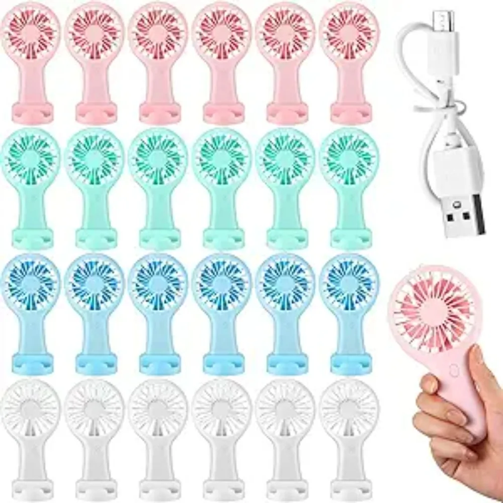 24 Pack Mini Handheld Fan, USB Electric Fan with Data Cable & Mounting Base, Small Rechargeable Fan for Outdoor Travel, 4 Colors
24 Pack Mini Handheld Fan, USB Electric Fan with Data Cable & Mounting Base, Small Rechargeable Fan for Outdoor Travel, 4 Colors