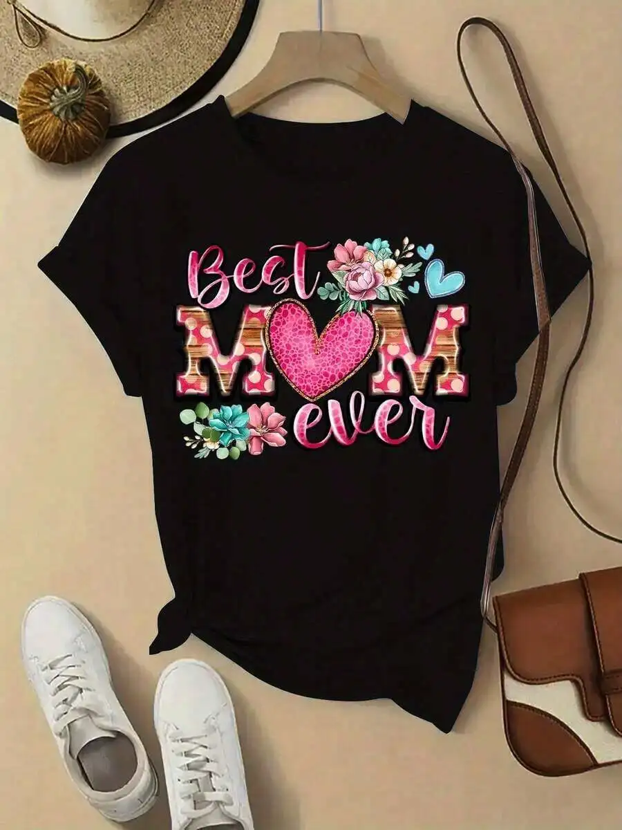 Womens Best Mom Ever Graphic Print T-Shirt Round Neck Short Sleeve Casual Summer Top
Womens Best Mom Ever Graphic Print T-Shirt Round Neck Short Sleeve Casual Summer Top