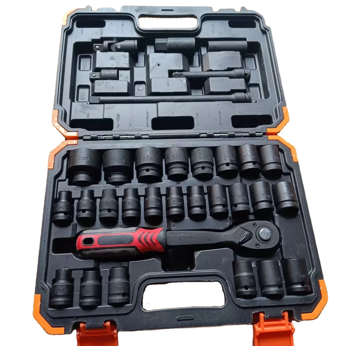 Pneumatic Impact Wrench 32PCS Multi-Size Extended Impact Socket Set - Electric Auto Repair Tool Kit for Impact Wrenches
Pneumatic Impact Wrench 32PCS Multi-Size Extended Impact Socket Set - Electric Auto Repair Tool Kit for Impact Wrenches