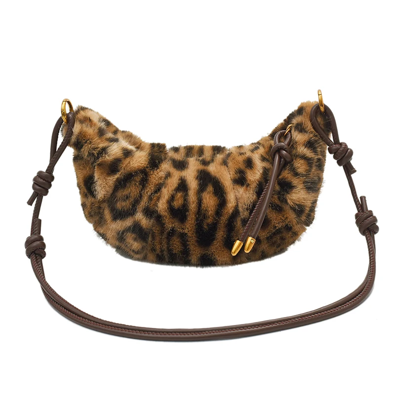 Brand Women's Half Moon Shoulder Bag Ladies Faux Fur Leopard Pattern Brown Crossbody Bag Female Soft Plush Small Tote Handbag
Brand Women's Half Moon Shoulder Bag Ladies Faux Fur Leopard Pattern Brown Crossbody Bag Female Soft Plush Small Tote Handbag