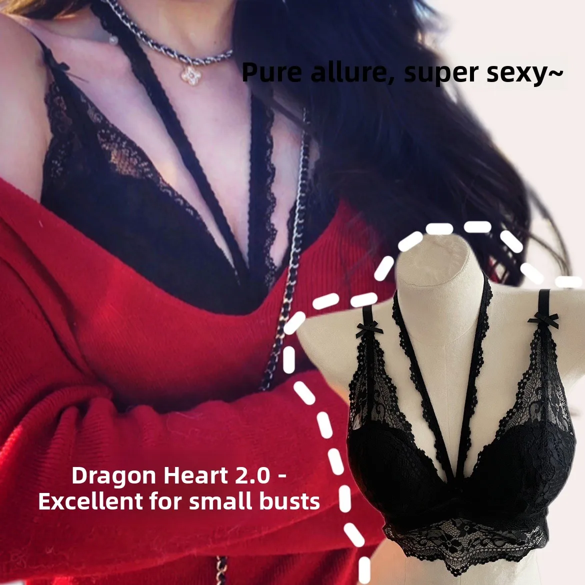 Dragon Heart 20 Upgraded Thick Pure Desire Lace Neck Hanging Inner Wear Women's Small Chest Gathered Steel Ring Bra
Dragon Heart 20 Upgraded Thick Pure Desire Lace Neck Hanging Inner Wear Women's Small Chest Gathered Steel Ring Bra