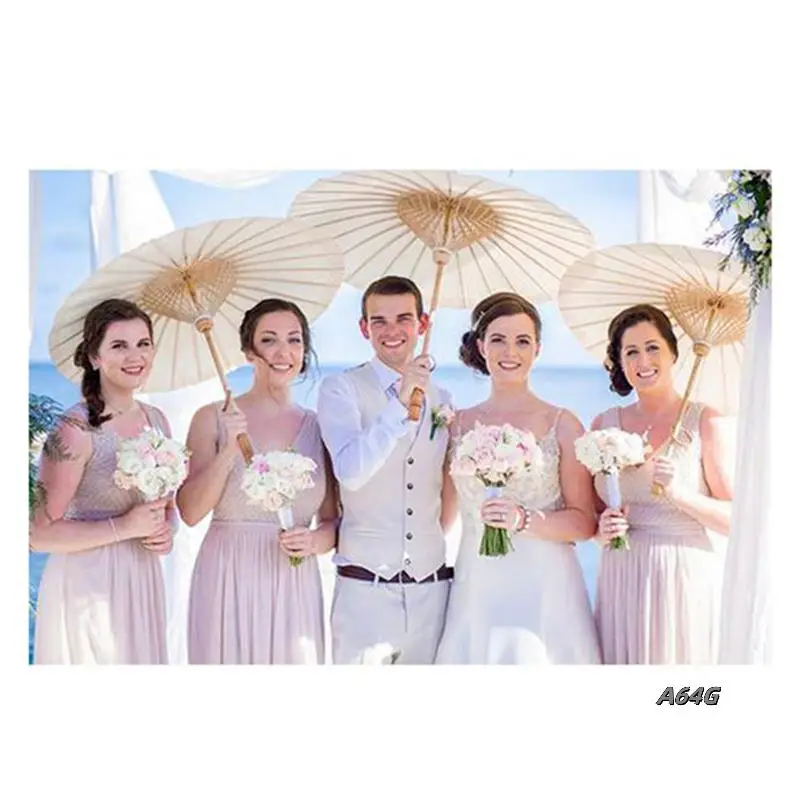 6X Paper Parasol Beach Umbrella White DIY Umbrella Photography Props For Baby Shower Partys Wedding 60Cm/23.6Inch 
6X Paper Parasol Beach Umbrella White DIY Umbrella Photography Props For Baby Shower Partys Wedding 60Cm/23.6Inch