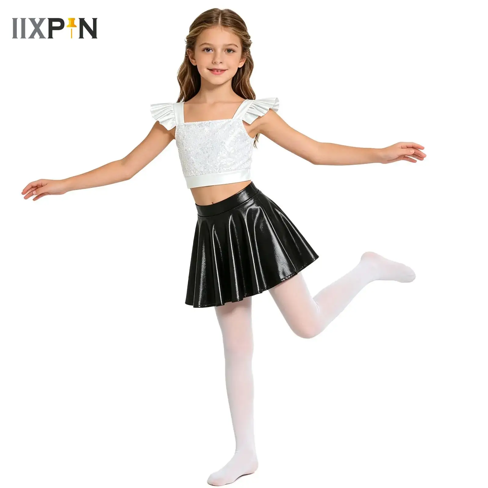 Kids Girls Ballet Dance Outfit Two Pieces Shiny Sequins Jazz Hip Hop Figure Skating Modern Latin Dancewear Sets Crop Top+Skirts
Kids Girls Ballet Dance Outfit Two Pieces Shiny Sequins Jazz Hip Hop Figure Skating Modern Latin Dancewear Sets Crop Top+Skirts