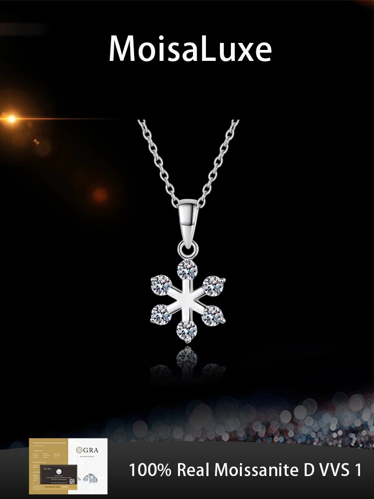 MoisaLuxe Official Store Moissanite Plata Sterling 925 Silver Snowflake Pendant Necklace for Women Clavicle Chain Jewelry Gift
MoisaLuxe Official Store Moissanite Plata Sterling 925 Silver Snowflake Pendant Necklace for Women Clavicle Chain Jewelry Gift