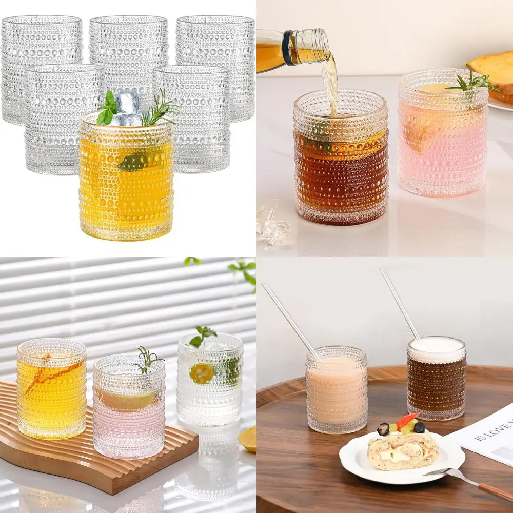 12oz Hobnail Drinking Glasses Set of 6,Clear Vintage Glassware Embossed Water Tumbler,Cocktail Glass Cups for Beer,Whiskey,Juice
12oz Hobnail Drinking Glasses Set of 6,Clear Vintage Glassware Embossed Water Tumbler,Cocktail Glass Cups for Beer,Whiskey,Juice
